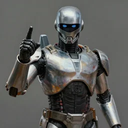 portrait painting of wounded robocop thumbs up, medium shot, asymmetrical, trending on artstation