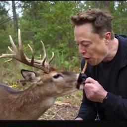 trailcam footage of elon musk eating a deer