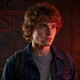 stranger things, eddie munson, cinematic, octane render, art station, dramatic lighting, concept art, photorealistic, intense detail, 8 k
