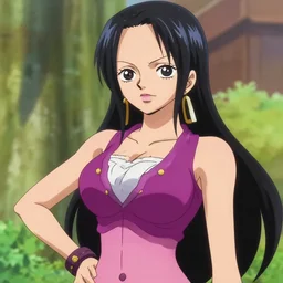 Nico Robin from One Piece. Screenshot. Art from Pinterest. Colorful. 4K.