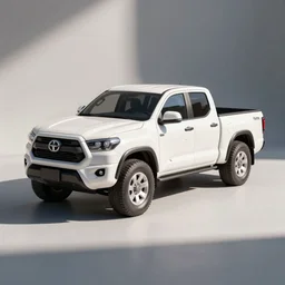 Inflatable white Toyota pickup with paint splatter
