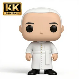 full body 3d render of John Paul 2 as a funko pop, studio lighting, white background, blender, trending on artstation, 8k, highly detailed