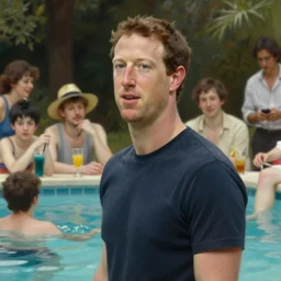 detailed portrait of mark zuckerberg at pool party by william - adolphe bouguereau, elizabeth jane gardner, alexandre cabanel, jean auguste dominique ingres, tony robert - fleury, john william waterhouse, francois - edouard picot, gustave courbet