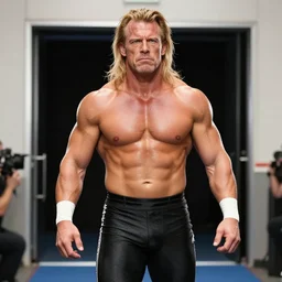 nwo wrestler sting coming out into the ring from the entrance photo realistic high quality photo