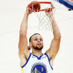 steph curry dunking, clear face, sports photography