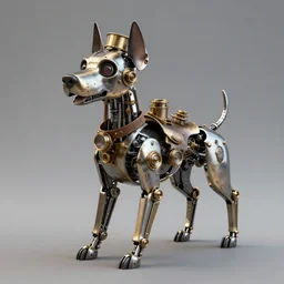 a mechanical dog, steampunk