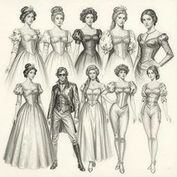 detailed pencil fashion spot illustrations of the queens gambit and westworld crossover, various poses, by burne hogarth, by bridgeman, by anthony ryder, by mucha, cgsociety, artstation.