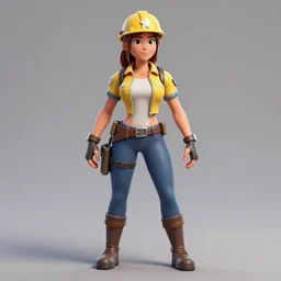 3 d render of engineer from team fortress 2 as a woman, 4 k, 8 k, hd, high resolution, highly detailed, trending on artstation