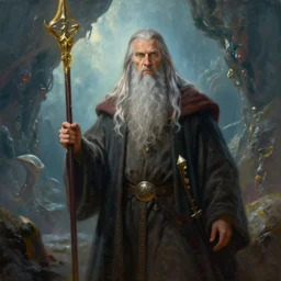 a beautiful painting of gandalf on an alien world, ray traced lighting by jean kalin popov and greg rutkowski