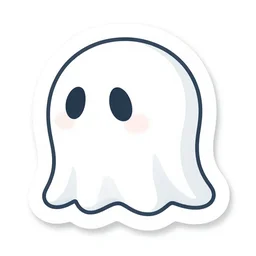 pac man ghost as hello emoji, telegram sticker design, flat design, glossy design, white outline.