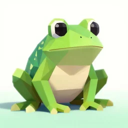 low poly frog, psychedelic, clean