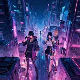 background for visual novel cyberpunk setting, 4 k, highly detailed
