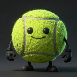 a tennis ball monster, tennis ball, dark, chalky, ancient, digital art, fantasy, magic, trending on artstation, ultra detailed, professional illustration by Basil Gogos