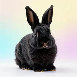 cute black rabbit portrait, gradient background, fantasy art, concept, art, computer art, high detail, 4 k