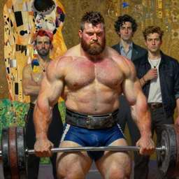 socialist realism portrait of thick muscular weightlifter zarya from overwatch by alexander mcqueen, by roberto ferri, by tom bagshaw, by j. c. leyendecker and klimt, by austin osman spare, highly detailed oil painting, very intricate, cinematic lighting, award - winning, american romanticism, artstation, cgsociety, official art, octane