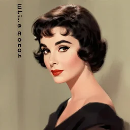 digital illustration of Elizabeth Taylor by Patrick Nagel artist