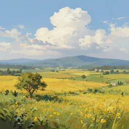 a beautiful landscape, digital painting by yog joshi