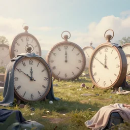 In a dreamlike landscape, giant watches dominate the foreground. But they’re like no watch you’d find in the waking world, they’re soft, and they’re draped over other objects in the scenery like discarded clothing