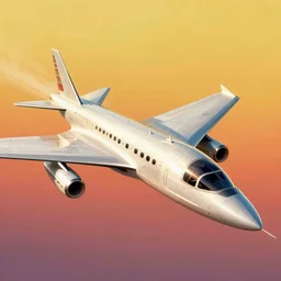 futuristic supersonic passenger jet, concept art, 1 9 7 0 s style, saturated colors