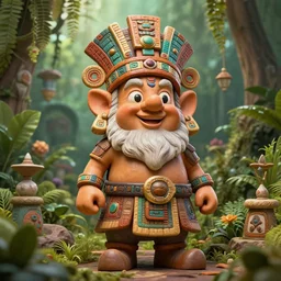 epic professional digital art of an Aztec god Garden gnome, best on artstation, breathtaking, epic, stunning, gorgeous, much detail, much wow, cgsociety, wlop, pixiv, behance, deviantart, masterpiece, UHD, 8K