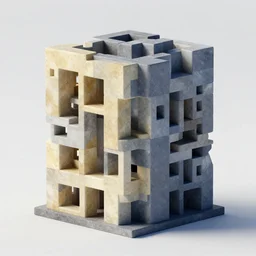 constructivism art by sculpture for building made of rectangle tetris, octane render, trending on artstation