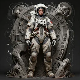 hyperrealistic portrait of a woman monster astronaut, full body portrait, well lit, intricate abstract. cyberpunk, intricate artwork, by tooth wu, wlop, beeple. in the style of jin kagetsu, by ruan jia and artgerm and range murata and wlop and ross tran and william - adolphe bouguereau and beeple. key art. fantasy illustration. award winning, artstation, intricate details, realistic, hyperdetailed, 8 k resolution.