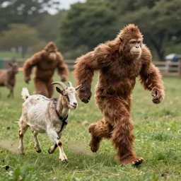 amateur footage of Bigfoot chasing a goat