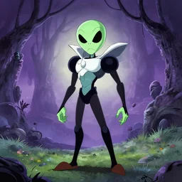 samus aran from metroid in the style of tim burton