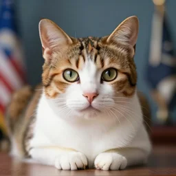 a calico cat as the the president