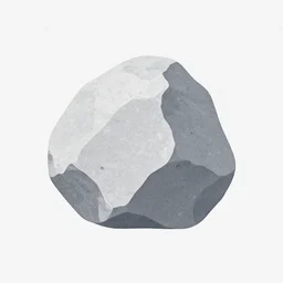 2 d render of a single rock, halite, flat design, modern, grainy