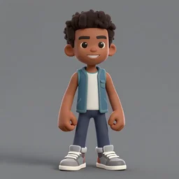 3 d video game, character art render, riley freeman from the boondocks, brown skin, octane render, high definition, full body, character art