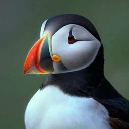 close - up puffin, lens, electric, neon, highly detailed, intricate, coherent, luminescent, digital painting, artstation, concept art, smooth, sharp focus, illustration, art by artgerm and greg rutkowski and alphonse mucha, 8 k