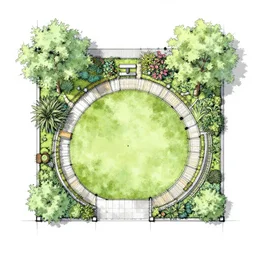beautiful garden plan, overhead plan sketch, garden design by, del buono gazerwitz landscape architecture