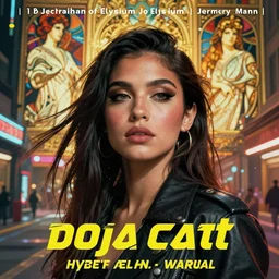 doja cat, hyperrealistic portrait, bladerunner street, art of elysium by jeremy mann and alphonse mucha, fantasy art, photo realistic, dynamic lighting, artstation, poster, volumetric lighting, very detailed face, 4 k, award winning