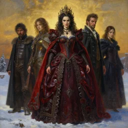 majestic snow angle queen portrait, atmospheric lighting, painted, menacing, intricate, volumetric lighting, beautiful, rich deep colours masterpiece, golden hour, sharp focus, ultra detailed, by leesha hannigan, ross tran, thierry doizon, kai carpenter, ignacio fernandez rios