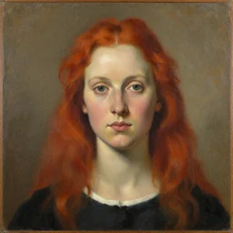 portrait of a red - head helga, tempera on panel, collection of the brandywine river museum of art