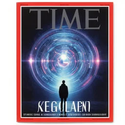 TIME magazine cover, the coming AI singularity, by Simon Stalenhag