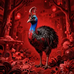 an obviously embarrassed australian brush turkey, in the style of beksinski, intricate and epic composition, red by caravaggio, insanely quality, highly detailed, masterpiece, red light, artstation, 4 k