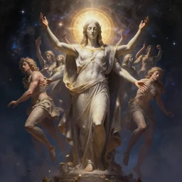 concept art for the last imperfect physical form seconds before the universe is again in rapturous divine perfect unity!! religious!, final victory of order over disorder!! final defeat of entropy! last act of the universe! digital painting, artstation, smooth, sharp focus