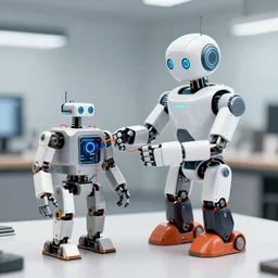 a robot making a robot by a robot that is making a robot