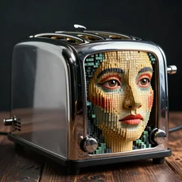 cinematic shot epic portrait toaster, hyper realistic, mood lighting, fantasy, detailed face, highly detailed, super realistic, perfect lighting pixel sorting