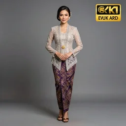 Demi Rose wearing Kebaya, full body shot, award winning photography, studio lighting, 4K UHD