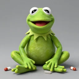 kermit the frog after way too many steroids, 4 k
