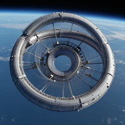 Unreal Engine 5 GDC screenshot - Advanced Technological Dyson Ring Megastructure in Low Earth Orbit. 0.000001