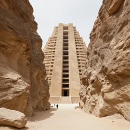 a realistic canyon with brutalist mayan architecture by eytan zana and ruan jia 4 k, hyperdetailed