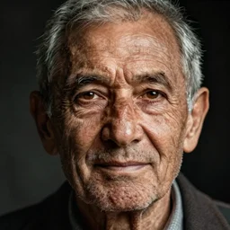 poignant portrait of an old remembering his past, the years weigh heavily in his eyes, nostalgia, melancholy