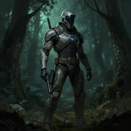xcom artstation, digital 2 d, science fiction, concept art, night forest