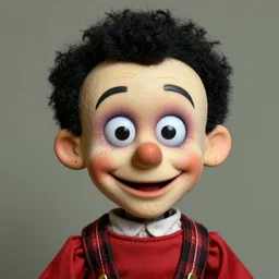 high detailed portrait of a ventriloquist dummy in eraserhead staring and smiling, scary, horrifying, creepy