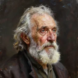 old man, concept art oil painting, portrait ethereal soft lighting by jama jurabaev, extremely detailed, brush hard, medium, artstation