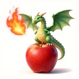 dragon with steve jobs on top breathing fire of apples